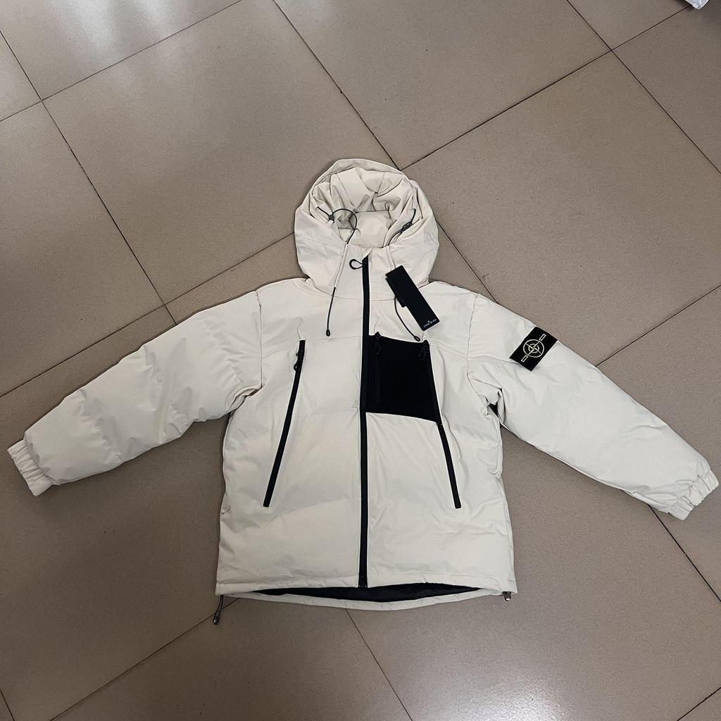 Podzimní/zimní bavlněná bunda s kapucí - Unisex teplý venkovní kabát v černé, bílé, travně zelené, fialové, vojenské zelené