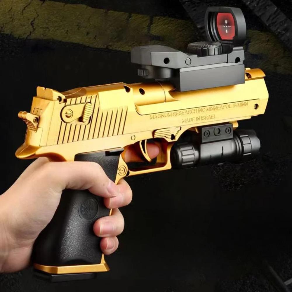 Dauerfeuerpistole Desert Eagle Mechanisch Leer Hängend Weichkugel Spielzeugpistole Schalenwerfen Dekompression Spielzeug Geschenk für Jungen