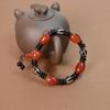 Authentic Agate Dzi Bead Bracelet - Unisex Buddhist Rosary, New Chinese Style