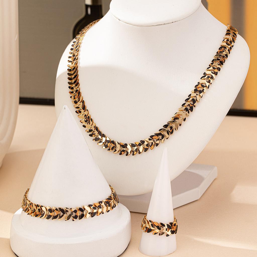 Fashion  Jewelry Set Necklace Bracelet Ring  For Women Ladies