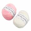 2 Rolls Tufting Yarn Milky White Pink 0.2in Wide Elastic Shrink Resistant Cotton Carpet Knitting Yarn for Handicraft DIY
