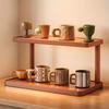 Mångsidigt 2-vånings förvaringsställ i trä för kök & te-rum - Bänkskivaorganisatör med dekorativa handtag, idealisk för kryddor