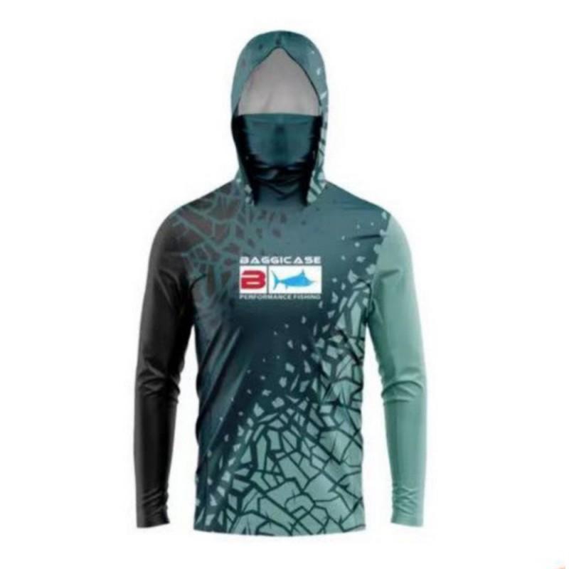 Mens AAGGICASE Long Sleeve Hooded Fishing Jacket UPF50 Angling