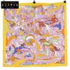 [ ] Thousand and One Rabbits Carre90 100% Silk Scarf Yellow/PinkUsed