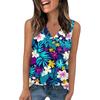V Neck Tank Top Women Print Tank Tee Casual Loose Fit Sleeveless Shirt