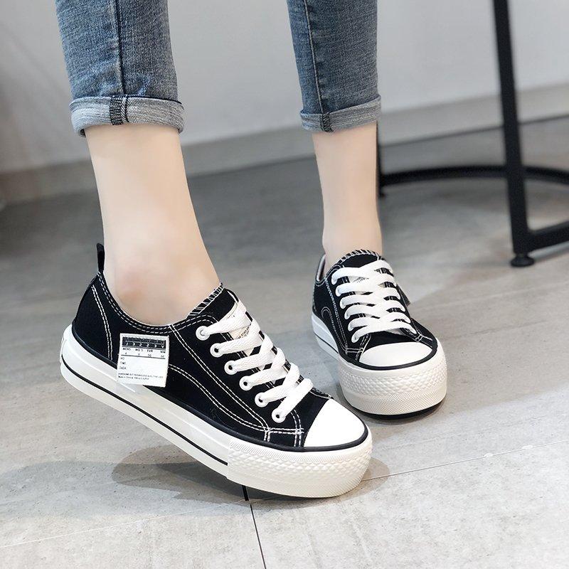 Sneakers for Women Canvas Solid Color Casual Comfortable Ladies Sport Shoes Platform Outdoors Non-slip Women's Sneakers