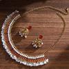 Ethnic Style Oil Drop Necklace And Earring Fashionable Clavicle Chain Vintage Jewelry Set  Birthday