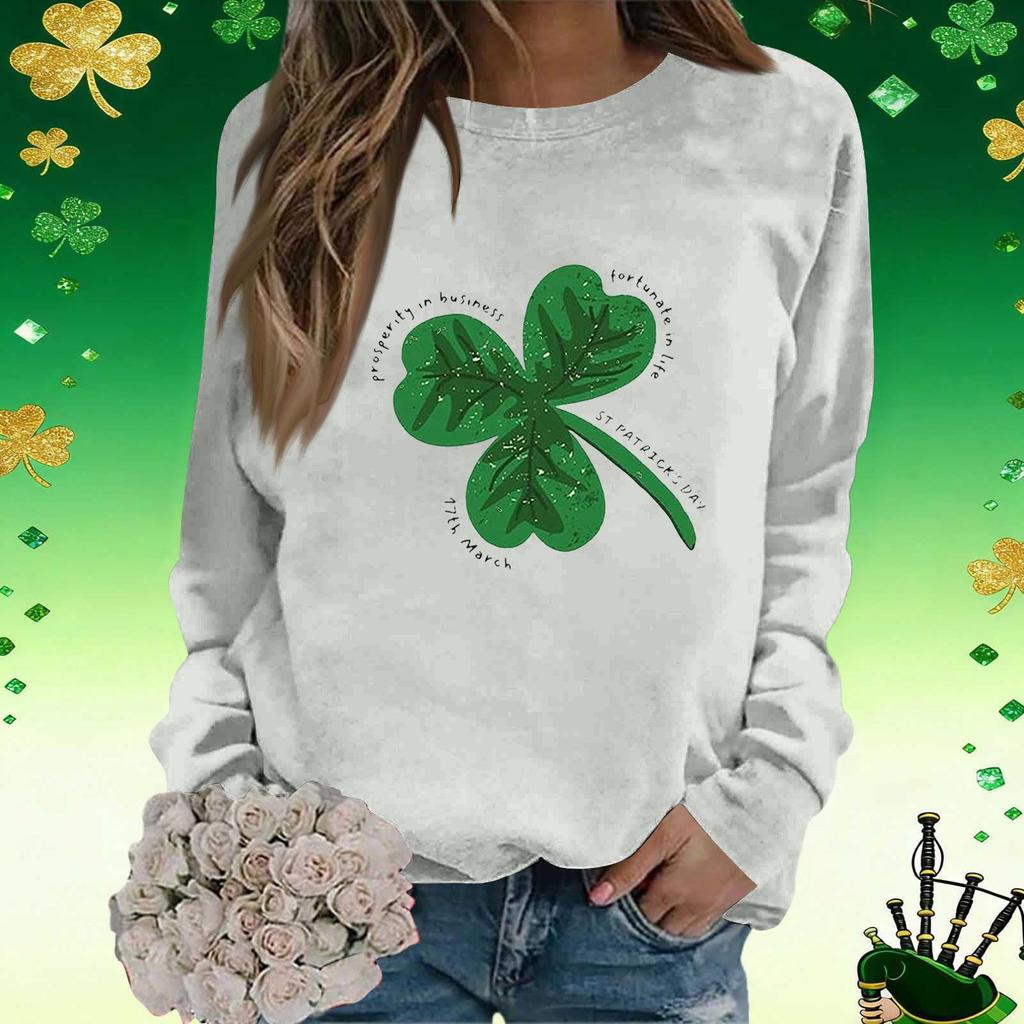Women's Fashion Printed Long Sleeve Loose Round Neck Sweatshirt Top