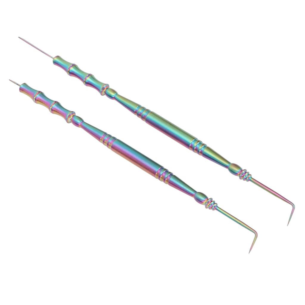 2 Stück Wimpernwell-Werkzeug Doppelkopf Edelstahl Bambusgelenkform Griff Wimpern Augenbrauen Well-Trenner-Werkzeug