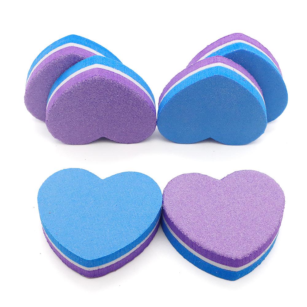 

Heart-Shaped Sponge Nail File & Buffer: High-Elastic, Washable, No Sanding Needed, Fashionable Nail Art Tool 3.9x3.5x1.2 cm