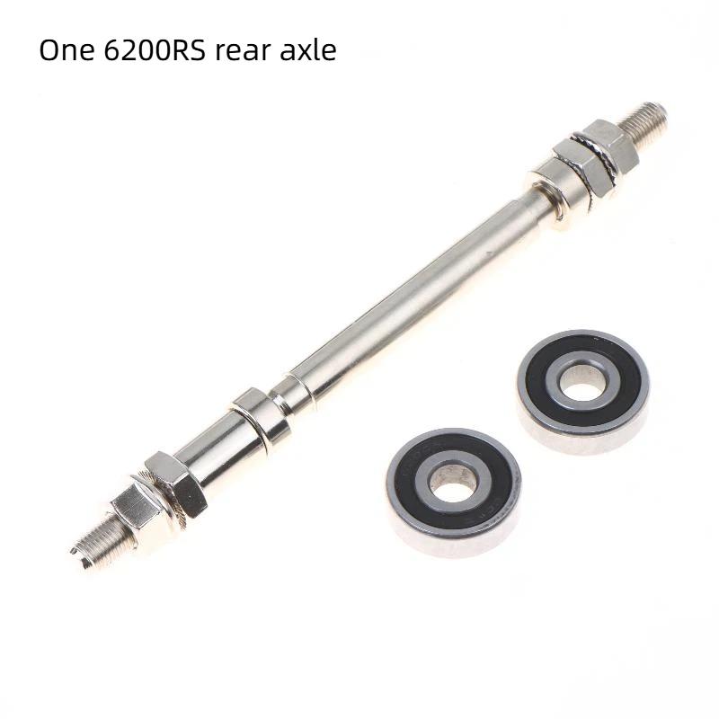 1/2Pcs Solid Axle Hub With Bearings Front And Rear Axles For Mountain Bike Bicycle Axle Core With 6200Rs Bike Parts