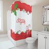 TU Christmas Shower Curtain Festive Holiday Decor Waterproof Bathroom Set Holiday Themed Xmas Pattern Home Decoration Modern Sty
