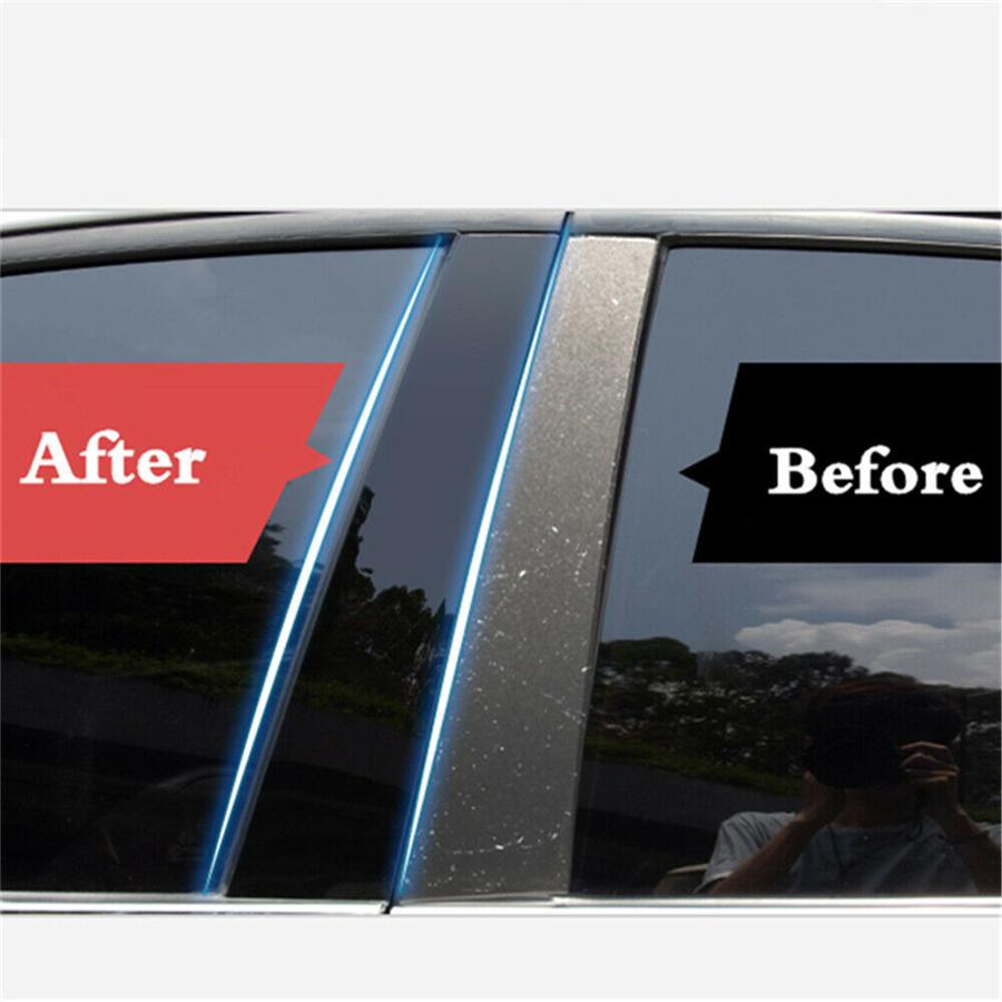 For 04-14 Ford F150 Super Cab Crew Gloss Black Door Window Pillar Posts Trim 4pc