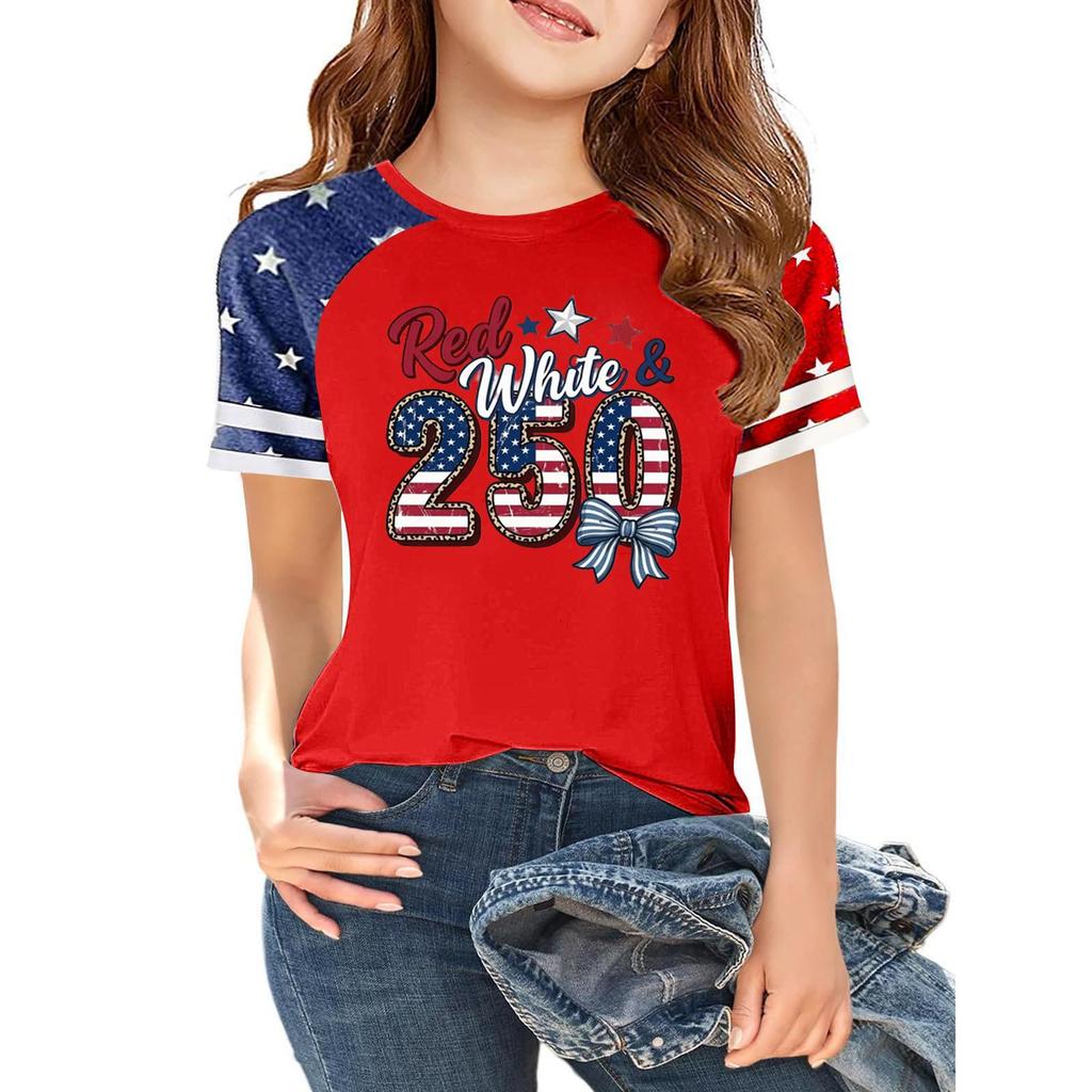 Casual Short Sleeve Crew Neck T Shirt Raglan Sleeve Graphic Print Lightweight Comfortable Soft Fabric Summer Top for Women
