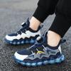Kids Breathable Mesh Sneakers Thick Sole Rotary Buckle Unisex Outdoor Running Casual Shoes For Boys And Girls