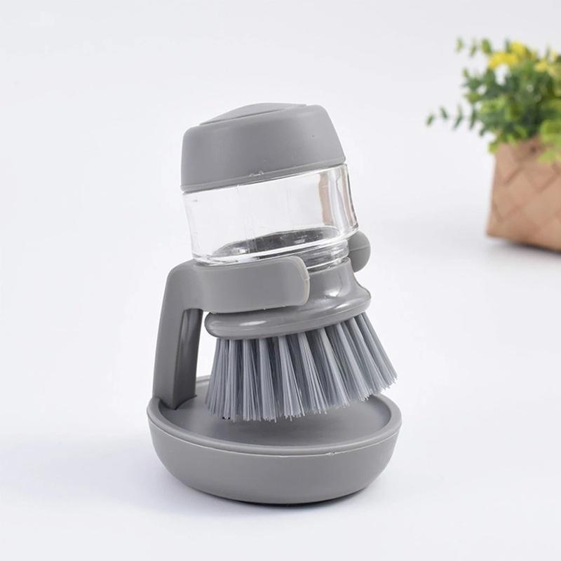 

Инструменты для чистки кухни, щетка для мытья посуды, дозатор жидкого мыла, щетка для чистки кастрюли, средство для удаления масла, диспенсер для губки с длинной ручкой серый