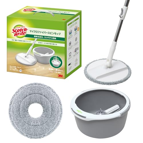 [Amazon.co.jp Exclusive] 3M Rotating Mop, Wet Floor Cleaning, Microfiber, Scotch-Brite SSM-T6J+R A