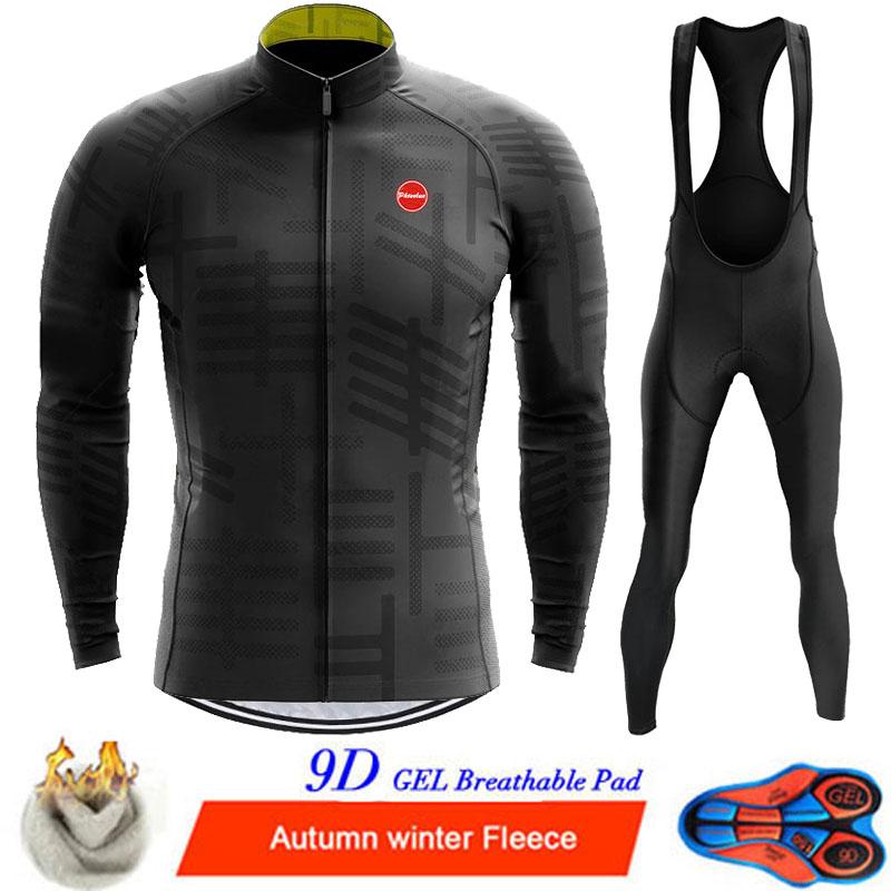 Phtxolue 2022 Winter Thermal Fleece Cycling Jerseys Set MTB Bike Clothes Maillot Ropa Ciclismo Invierno Bicycle Cycling Clothing