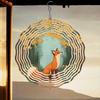 1pc Metal Wind-Operated Rotating Fox & Forest Pathway Wind Chime - Solid & Durable Outdoor Decor for Patio, Balcony, Window - Colorful Leaves Design