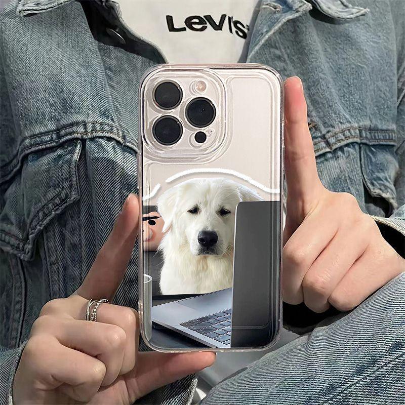 Sleepy Dog At Work Is Suitable for iPhone17promax Mobile Phone Case Apple 16 Transparent 14/13 Fine Hole 15