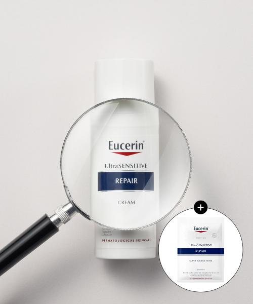 Eucerin Ultra Sensitive Repair Cream 50ml + Free Mask Pack NONE