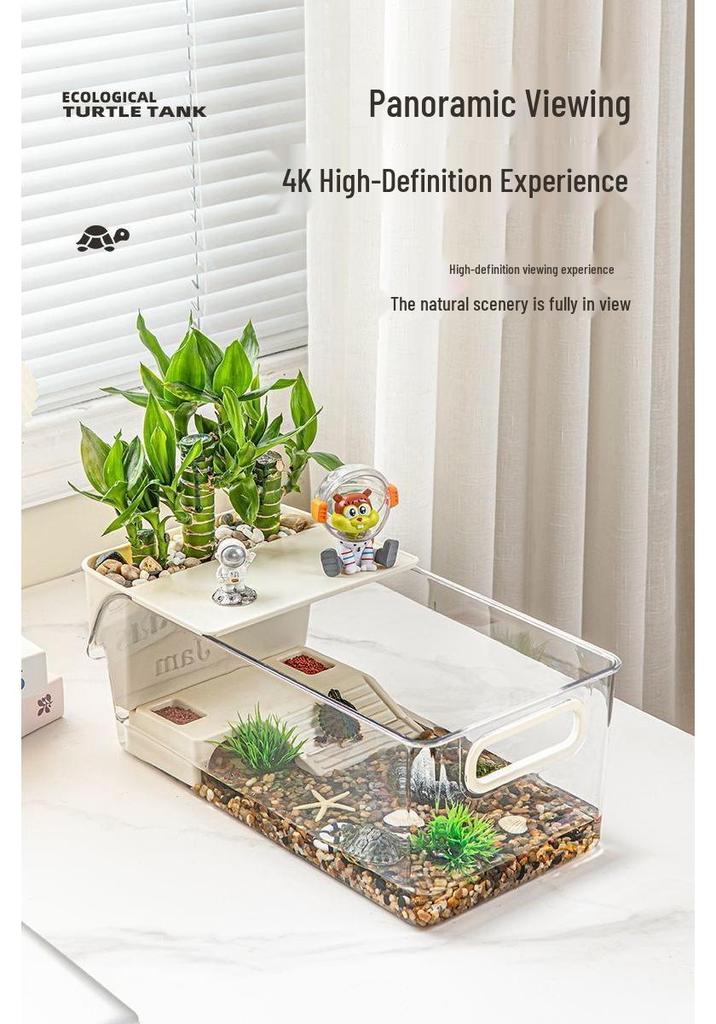 Home Ecological Turtle Tank with Sunning Platform - Suitable for Brazilian Turtles, Available In Large and Small Sizes