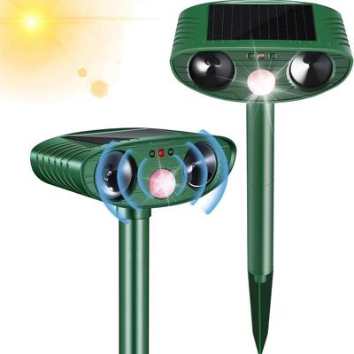 Wasserdichter Solar-Tiervertreiber: Ultraschall Vogel-, Katzen- und Hundeabwehr mit Infrarotblinken.