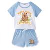 Kids' Summer Color Block Two-Piece Set: Casual T-shirt & Shorts
