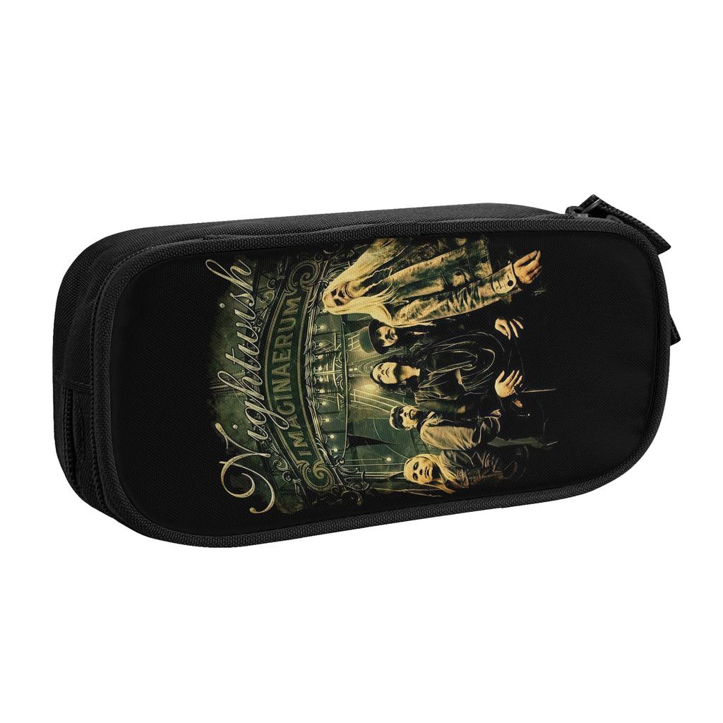 Nightwish Pencil Case for Boys Girls Large Capacity Finnish Symphonic Metal Band Pen Box Bag Stationery