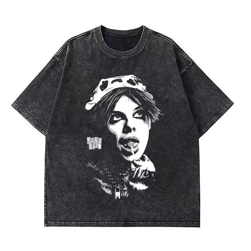 Yungblud IDOLS The World Tour Merch Retro Gewaschenes T-Shirt Herren Damen Hip Hop Rock Kurzarm T-Shirts Übergroße T-Shirts