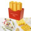 Easy Release French Fries Ice Tray Mold Set of 6 Food Grade Silicone with Magnetic Absorption Boxes Ice Maker for Drinks