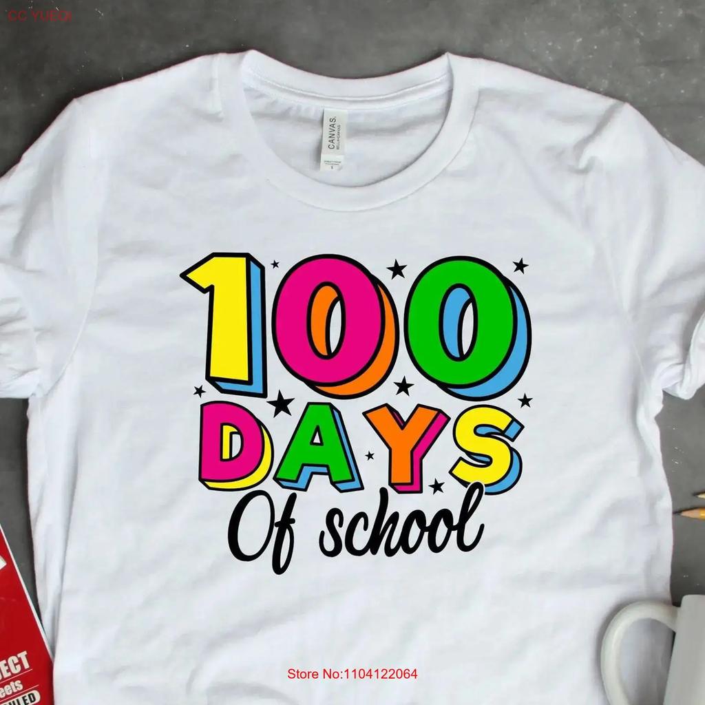 100 Days Of School T Shirt Day 100th Celebration Student Back To For Teacher Vintage Casual Comfortable