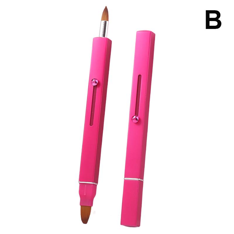 Portable Soft Retractable Lip Brush Double Head Makeup Brush With Cover Lipstick Brush Concealer Brushes Beauty Tool