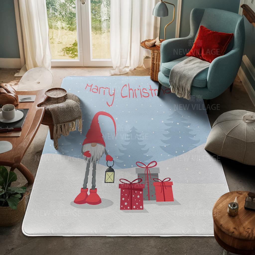 House Entrance Carpet Home Door Mat Living Room Bath Foot Bathroom Non-slip Water Absorption Rugs Bath Merry Christmas Winter
