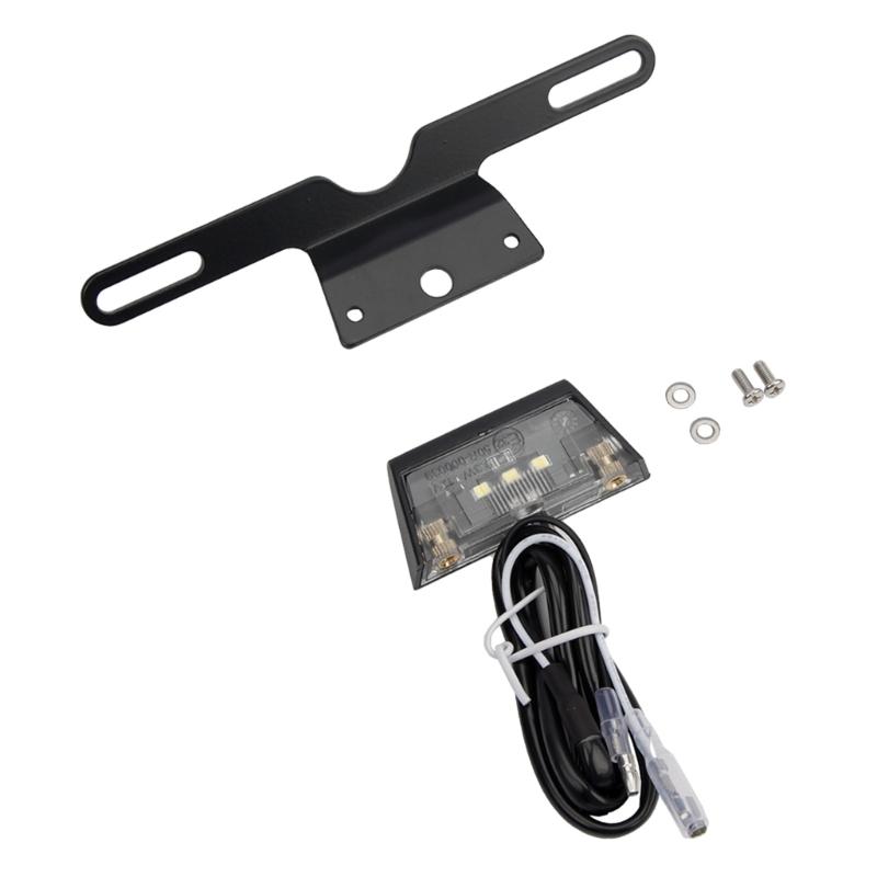 Lâmpada de Placa de Licença Multifuncional para Motocicleta com Suporte Suporte para Lanterna Traseira Lâmpada de Placa de Licença de Alumínio com Moldura para Motos