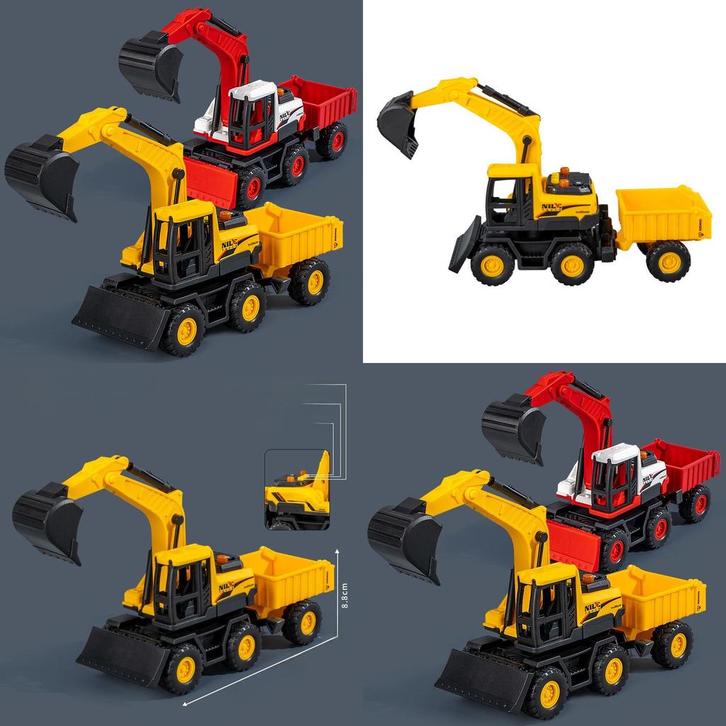 Excavator Toy Model With Flashing Lights And Sound For Childrens Play And Learning