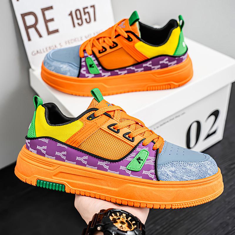 Original Orange Mens Sneakers Hip hop Streetwear Shoes Designer Skateboard Shoes Men Trend Casual Sneakers Sports 2025