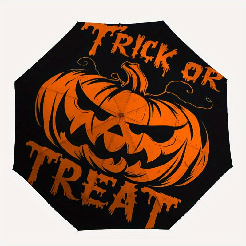 1pc Halloween Trick or Treat Automatic 3-Fold Umbrella Design, Cute Cartoon Pattern, Portable Outdoor Umbrella, Perfect, Holiday Gift for Disney