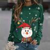 Women's Fashion Casual Long Sleeve Christmas Printed Neck Sweatshirt Top