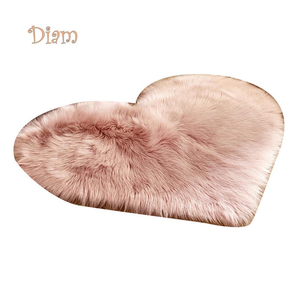 CO&LO Creative Heart Shape Plush Rug Anti-Slip Carpet Door Mat Home Bedside Decor
