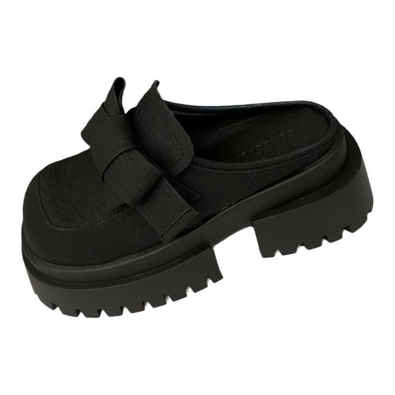 

Модные однопедальные туфли на толстой подошве Lefu Birkenstock с сумкой на голову, весна-лето, новая верхняя одежда с бантом для девочек, модные тапочки 35