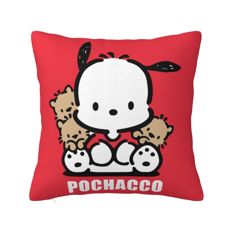 

Custom Sanrio Pochacco Anime Cushion Cover Kawaii Cartoon Velvet Nordic Throw Pillow Case Decor Home 12x12Inch