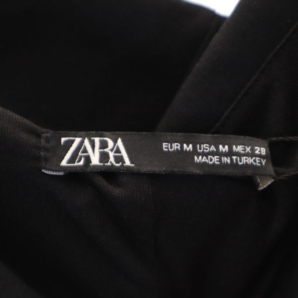 Unused ZARA No Sleeve Long Dress M Black Stretch Women Used