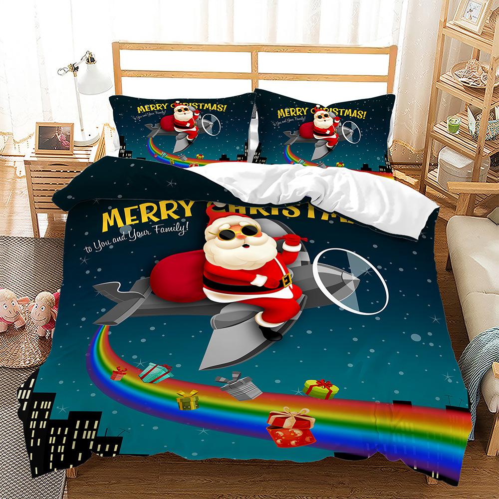 Popular Christmas Three-Piece Set Children'S Bedding Digital Printing Quilt Cover