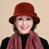 Autumn and winter women's high-end hats, middle-aged mother hats, top hats, woolen bows, basin hats, fashion hats, ladies