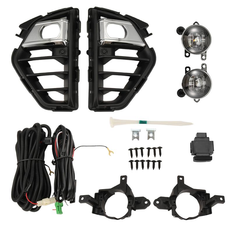 ABLZ-Car LED Fog Light Lamp Cover Grill Frame Wire Switch Bracket 1 Set For Nissan NV350 Urvan  Caravan Micro-Bus