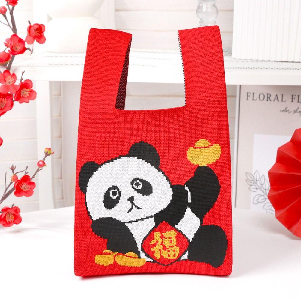 

Large Capacity Knot Wrist Bag Reusable Shopping Bags Fashion New Year Gift Bag 1
