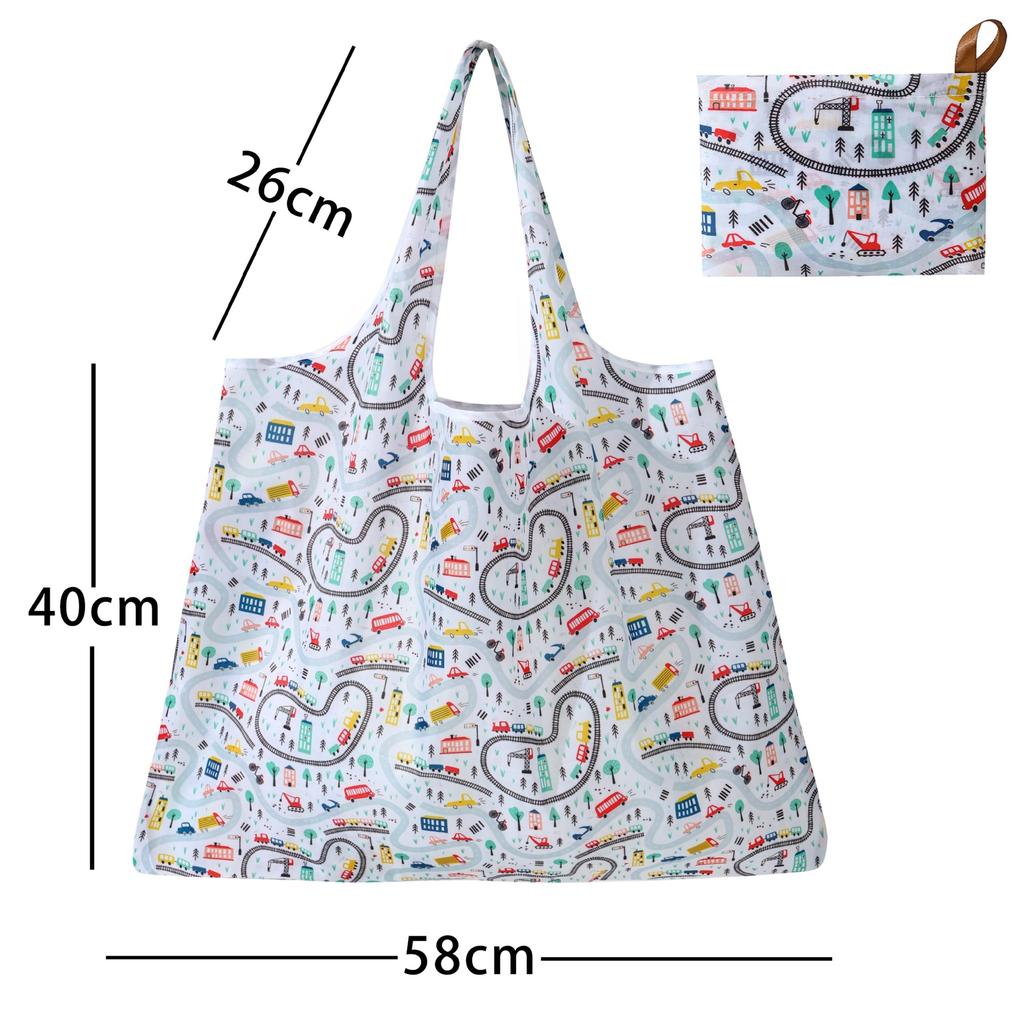 Borsa della spesa pieghevole Borsa della spesa da viaggio riutilizzabile Borsa ecologica con una spalla per viaggio Borsa tote con stampa di cactus dei cartoni animati