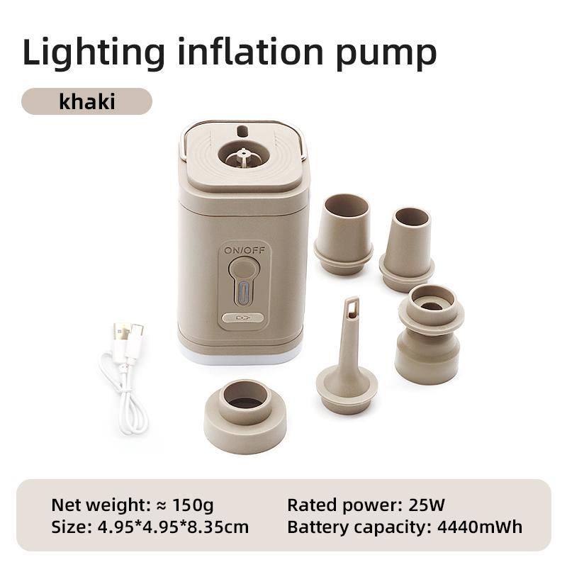 

3 in 1 Mini Electric Inflatable Pump with Lights Wireless Air Compressor Inflate Deflate Air Pumps for Hiking Camping Equipment хаки