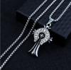 Vintage Men'S Personality Croxing Titanium Steel Chain Pendant Necklace